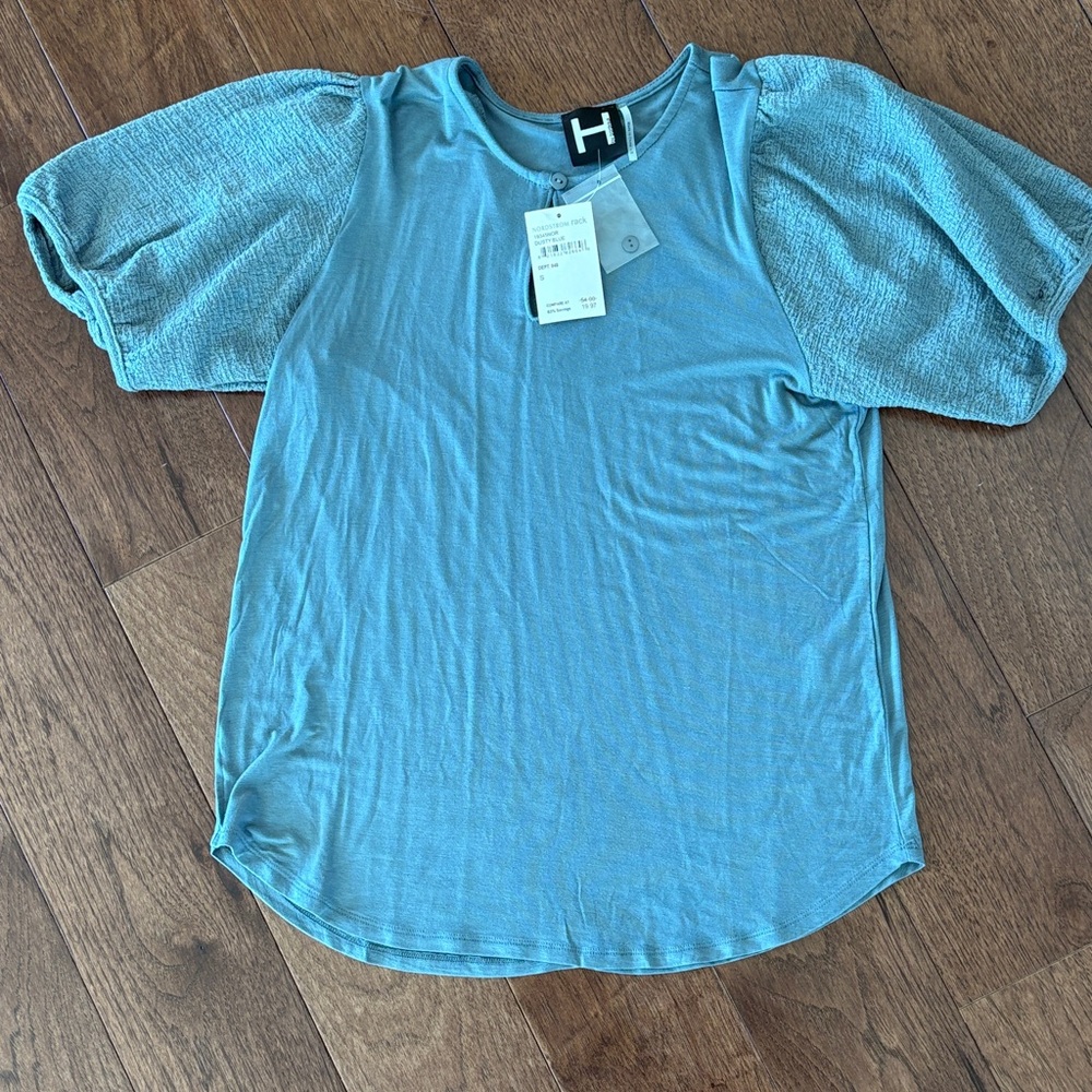 Bordeaux Dusty Blue Buttoned Top